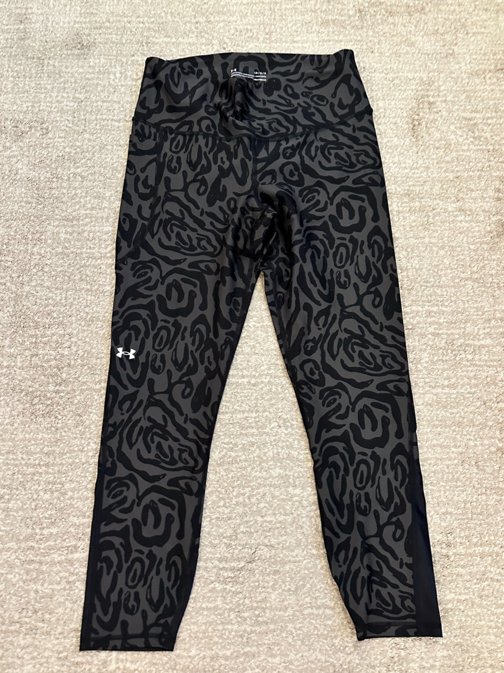 Under Armour Black & Charcoal Print Performance Leggings